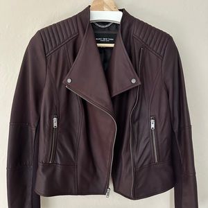 Marc New York by Andrew Mark lambskin leather jacket burgundy small